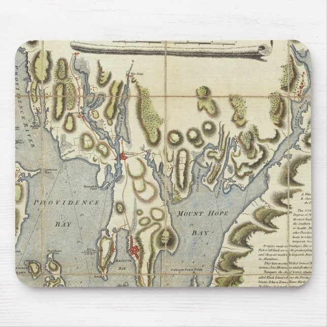 Topographical Chart of the Bay of Narraganset Mouse Pad (Front)