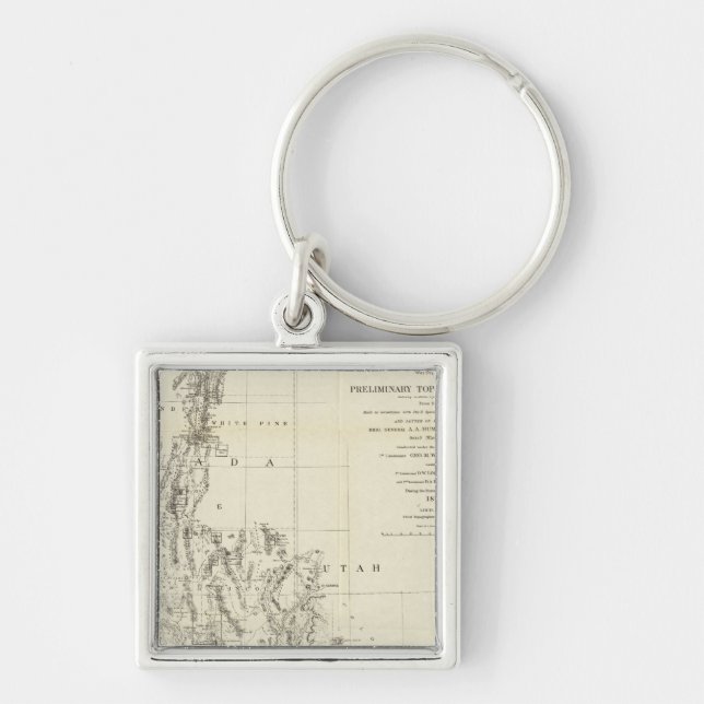 Topographical Map of Nevada and Arizona Key Ring (Front)
