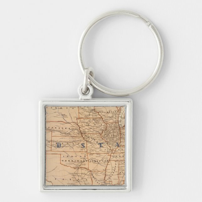 Topographical Map of the United States Key Ring (Front)