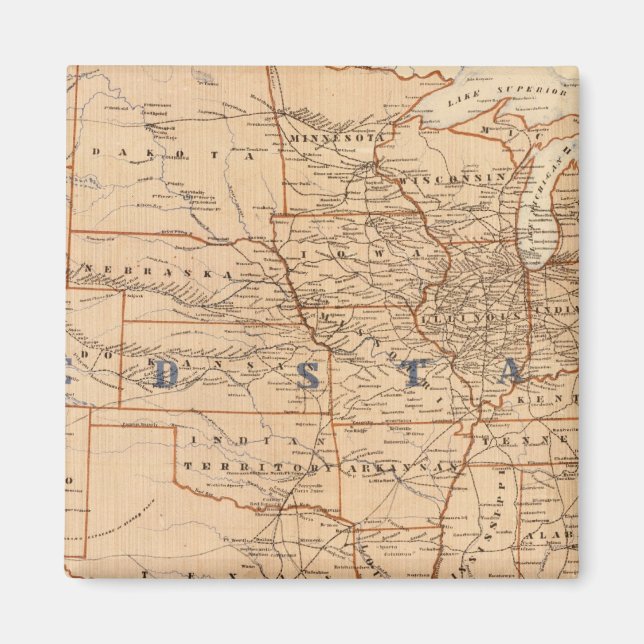 Topographical Map of the United States Magnet (Front)