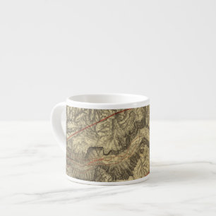 Topographical Map of The Yosemite Valley 2 Espresso Cup