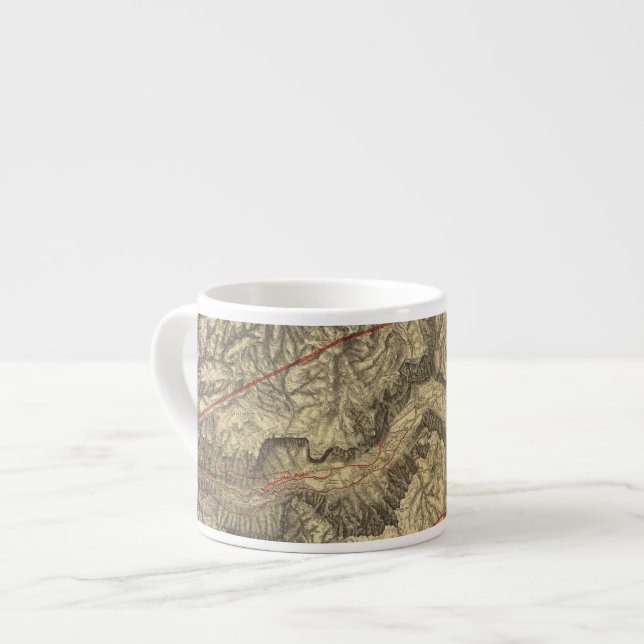 Topographical Map of The Yosemite Valley 2 Espresso Cup (Front Left)
