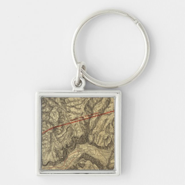 Topographical Map of The Yosemite Valley Key Ring (Front)