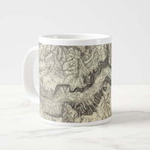 Topographical Map of The Yosemite Valley Large Coffee Mug