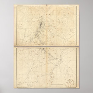 Topographical Map of Washoe Mining Region Poster