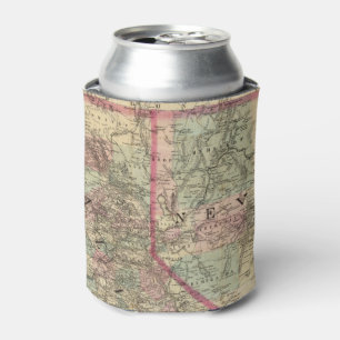 Topographical Railroad and County Map, California Can Cooler