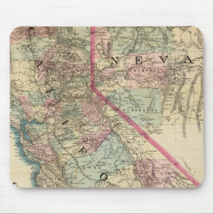 Topographical Railroad and County Map, California Mouse Pad