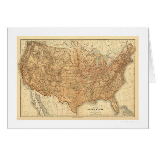 Topographical USA Map - 1883