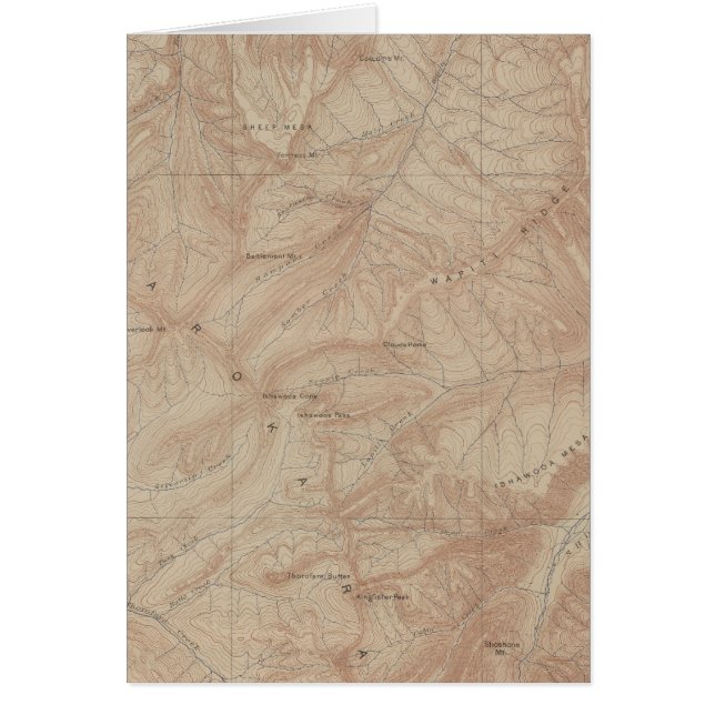 Topography Map, Yellowstone National Part, Wyoming (Front)