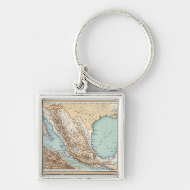 Topography of Mexico Key Ring (Front)