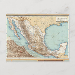 Topography of Mexico Postcard