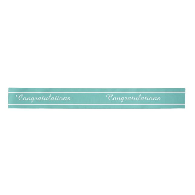 Topography Text Changeable Teal. Satin Ribbon (Front)