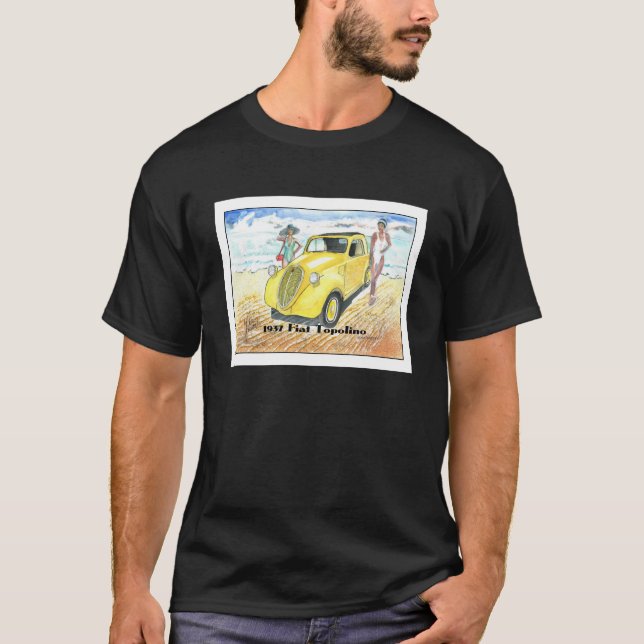 Topolino Fiat 1937.  Watercolor done in Italy. T-Shirt (Front)