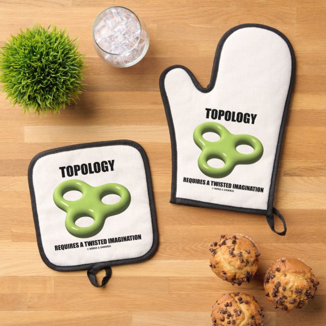 Topology Requires A Twisted Imagination Toroid Oven Mitt & Pot Holder Set (Top Down)