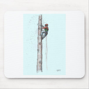 Topping out Arborist Tree Surgeon Mouse Pad