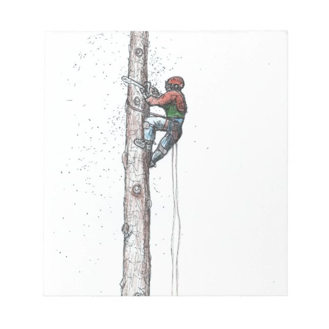 Topping out Arborist Tree Surgeon Notepad (Front)