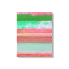 'Toppled' Pink and Green Abstract Art