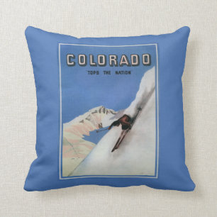 Tops the Nation - Skiing Promotional Poster Cushion