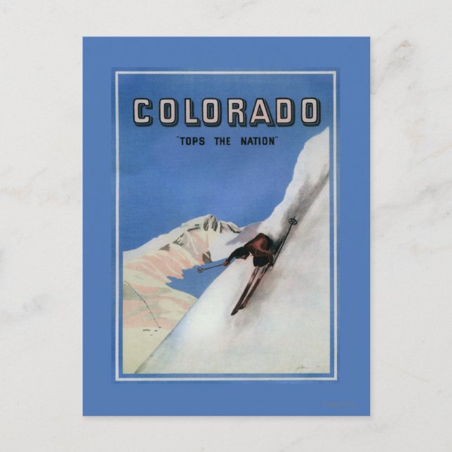 Tops the Nation - Skiing Promotional Poster Postcard (Front)