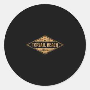 Topsail Beach North Carolina Souvenir Vacation Vin Classic Round Sticker