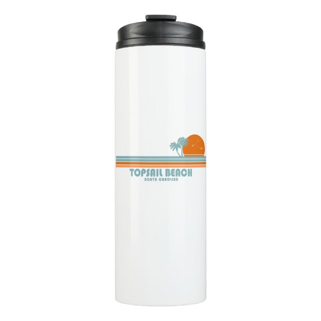Topsail Beach North Carolina Sun Palm Trees Thermal Tumbler (Front)