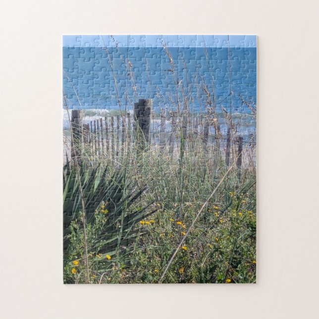 Topsail Beach Sanddune Ocean View Jigsaw Puzzle (Vertical)