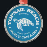 Topsail Beach (sea turtle) Metal Ornament<br><div class="desc">Topsail Beach,  North Carolina.</div>