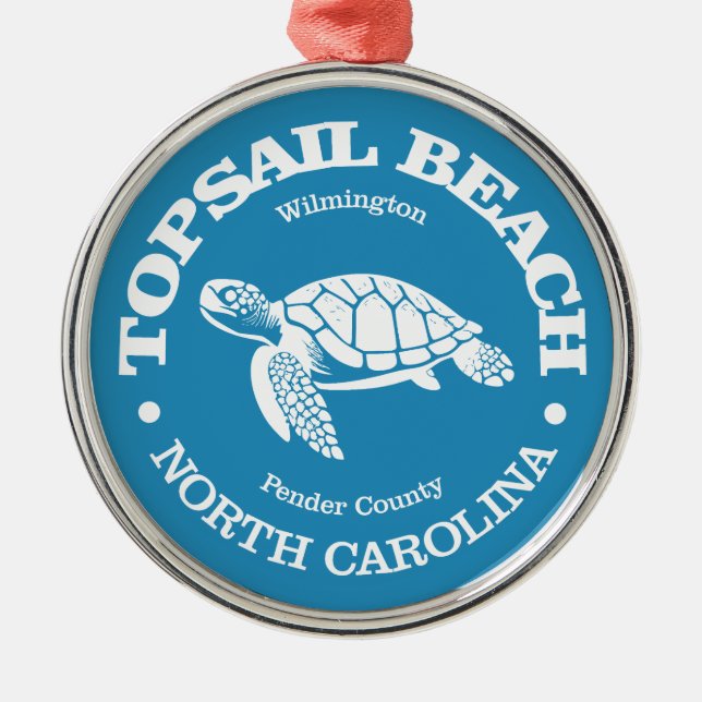 Topsail Beach (sea turtle) Metal Ornament (Front)