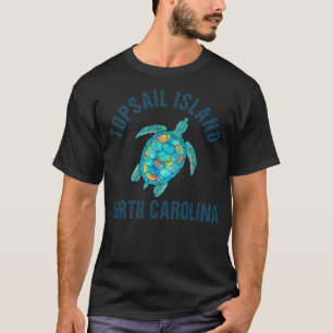 Topsail Island Beach Design Sea Turtle Illustrati T-Shirt