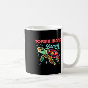 Topsail Island Beach Nc Artistic Sea Turtle Retro Coffee Mug