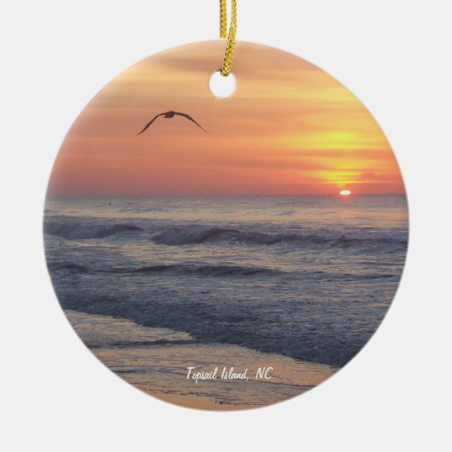 Topsail Island, NC Ceramic Ornament (Front)