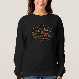Topsail Island NC Summer Vacation Electric Waves B Sweatshirt