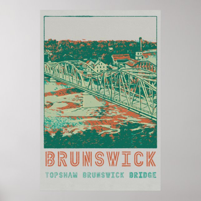 Topshaw Brunswick Bridge Maine USA Poster (Front)