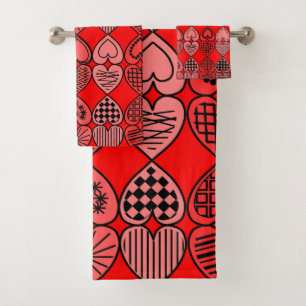 Topsy Turvy Hearts Bath Towel Set