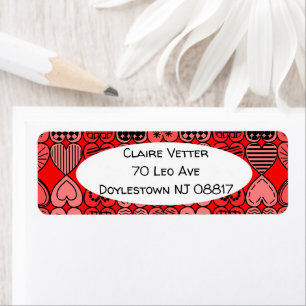 Topsy Turvy Hearts Return Address Label