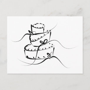 Topsy Turvy Wedding Cake Postcard