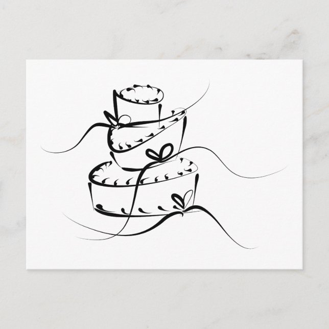 Topsy Turvy Wedding Cake Postcard (Front)