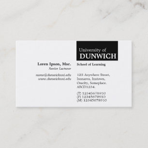 TopTag University - Black Business Card
