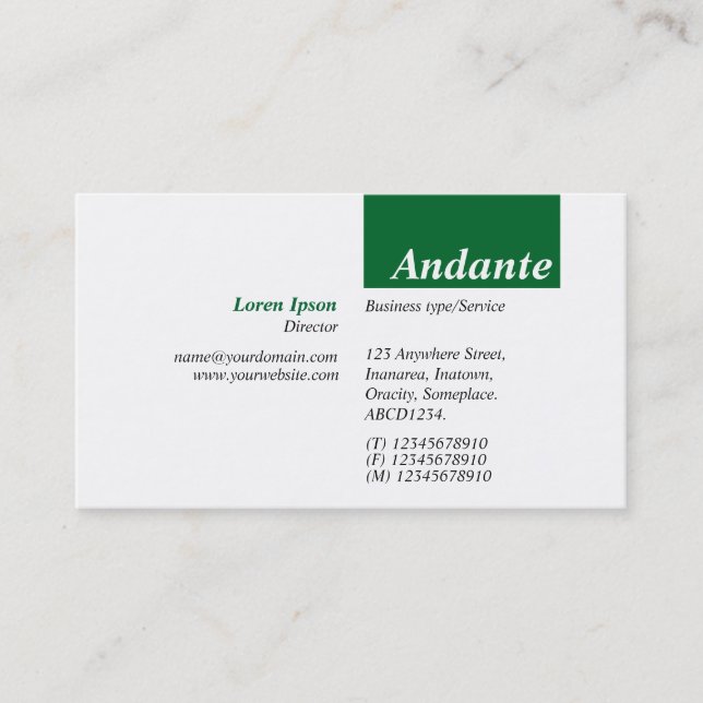 TopTag v3 - Forest Green Business Card (Front)