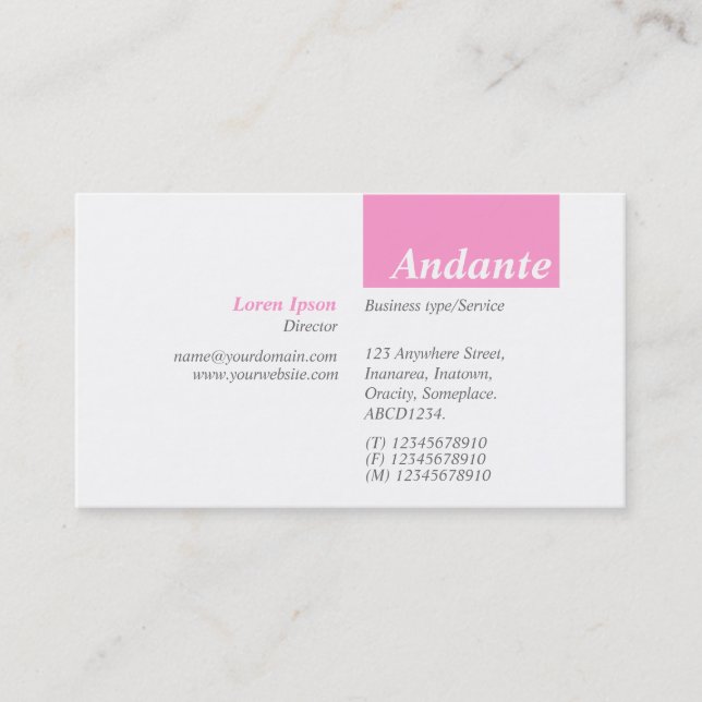 TopTag v3 - Pink Business Card (Front)