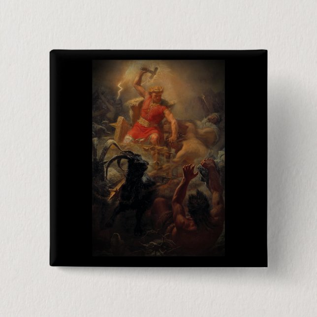 Tor Battles the Giants 15 Cm Square Badge (Front)