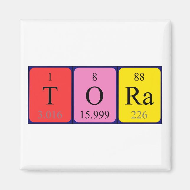 Tora periodic table name magnet (Front)