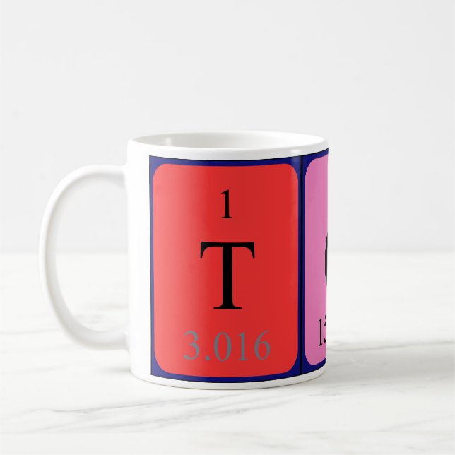 Tora periodic table name mug (Left)
