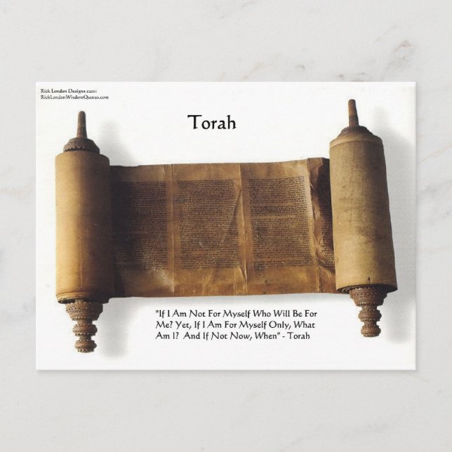 Torah "If Not For Myself" Wisdom Quote Gifts & Tee Postcard (Front)