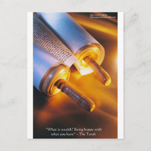 Torah Wisdom (Wealth/Happiness) Gifts, Mugs Etc Postcard