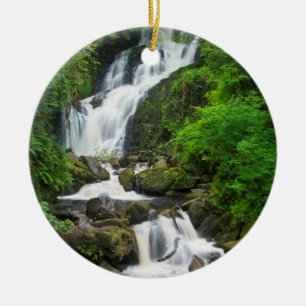 Torc waterfall scenic, Ireland Ceramic Tree Decoration