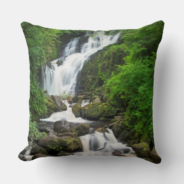 Torc waterfall scenic, Ireland Cushion (Front)
