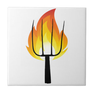 Torch and Pitchfork Ceramic Tile