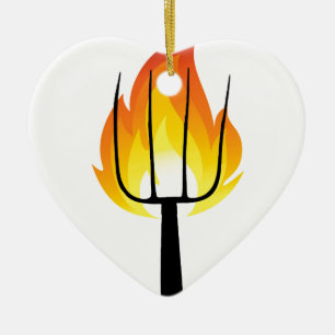Torch and Pitchfork Ceramic Tree Decoration