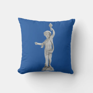 Torch-Bearing Garden Angel Throw Pillow
